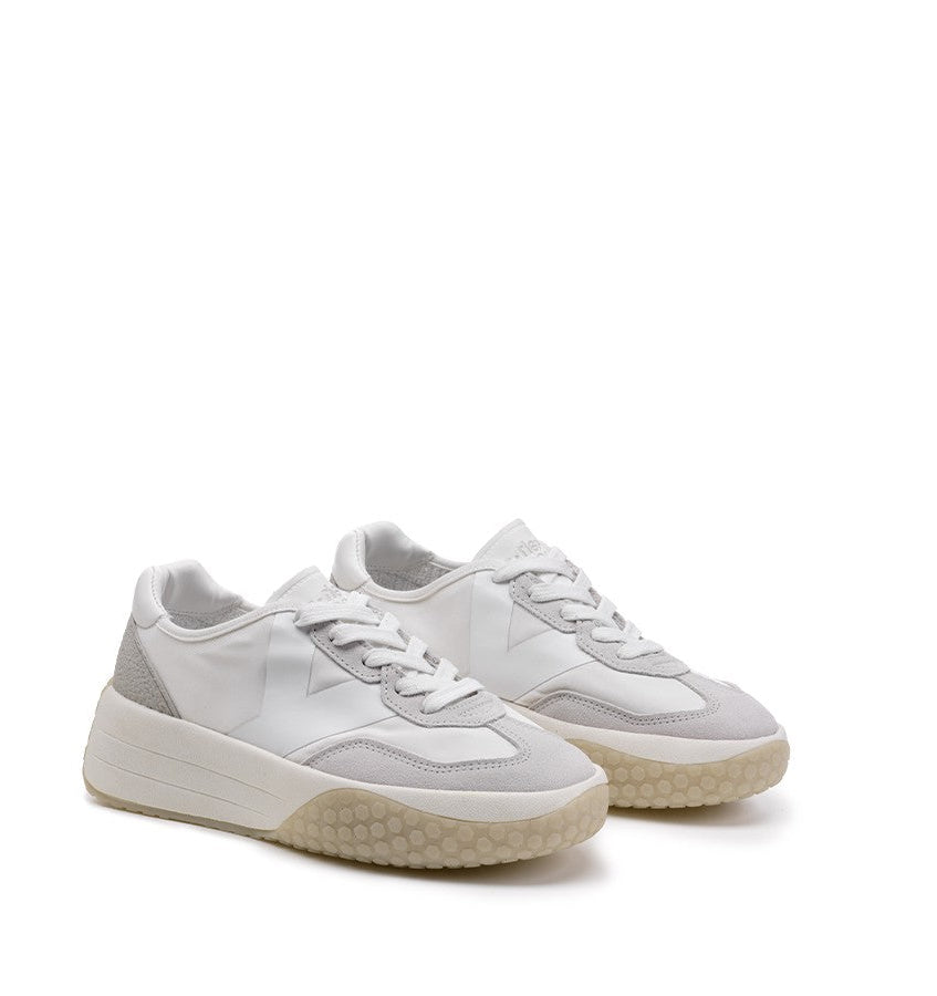 Kehnoo sneaker donna in nylon e suede bianco
