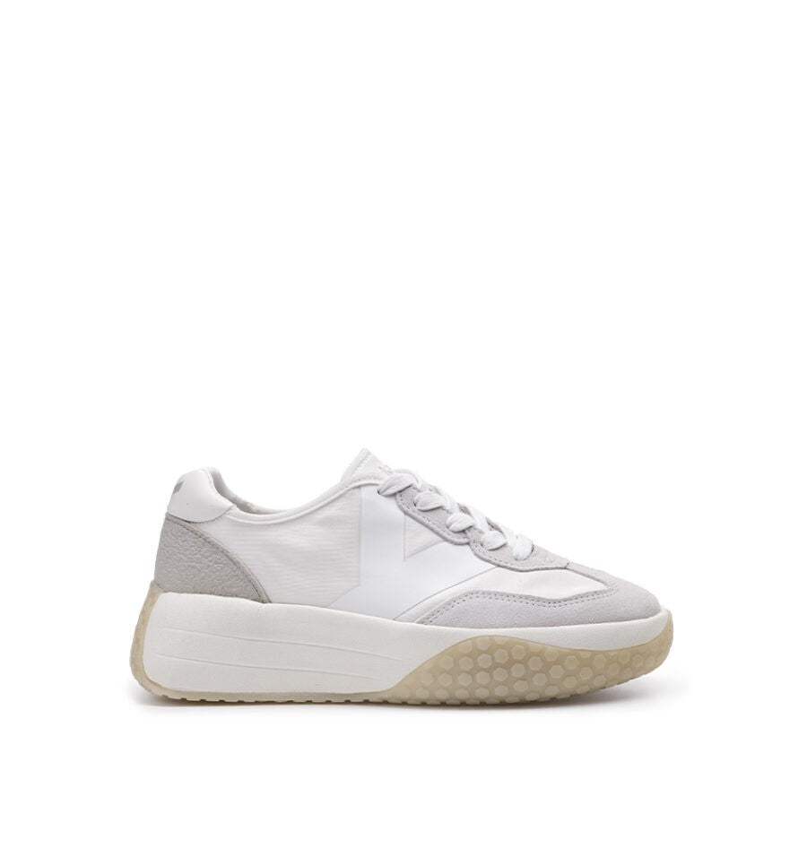 Kehnoo sneaker donna in nylon e suede bianco