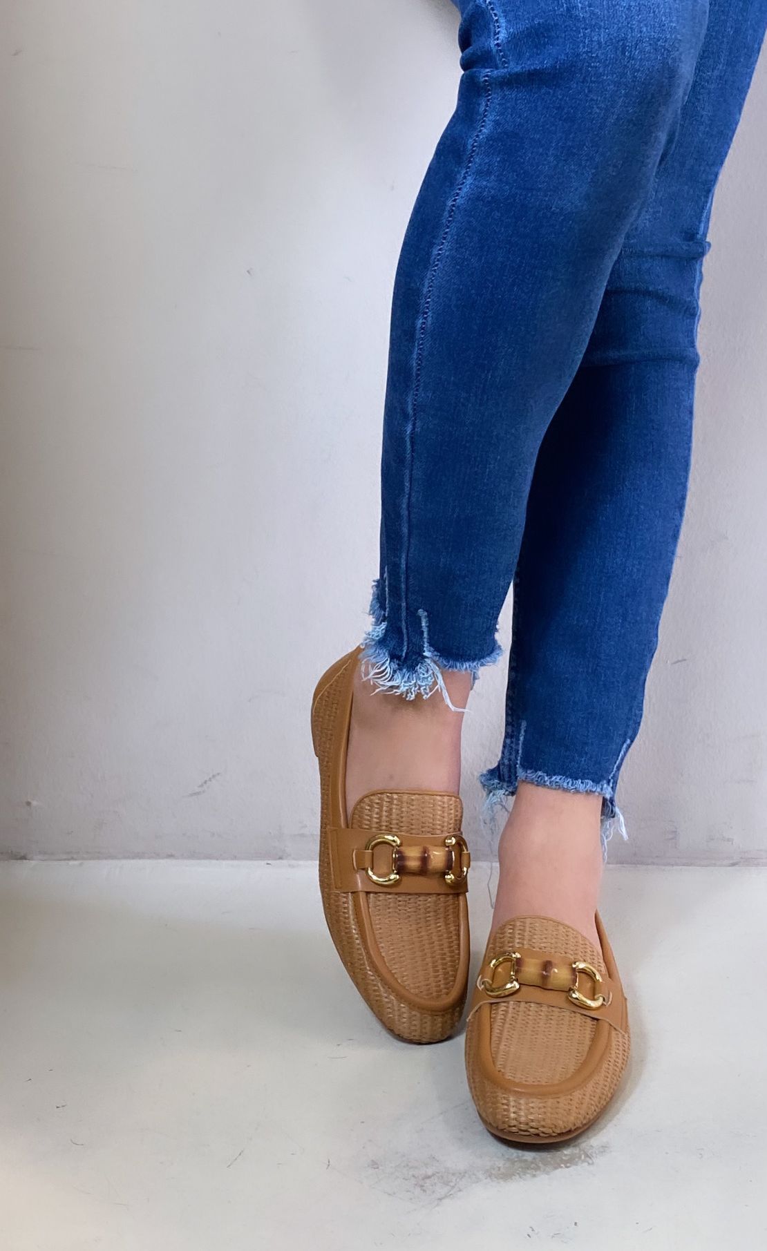 Bottega Lotti Mocassini con Morsetto bamboo colore cuoio