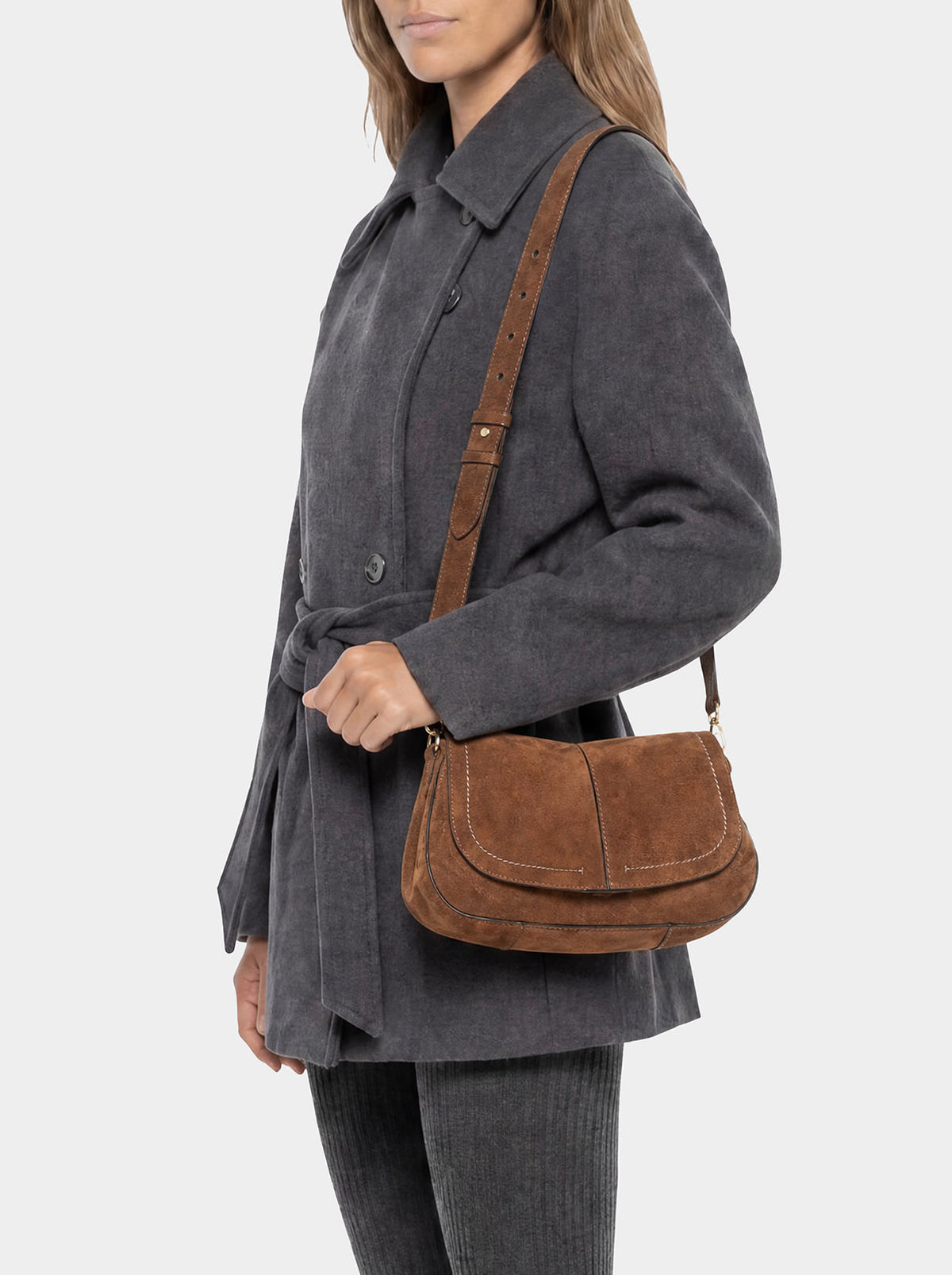 GIANNI CHIARINI BORSA A SPALLA HELENA ROUND COGNAC