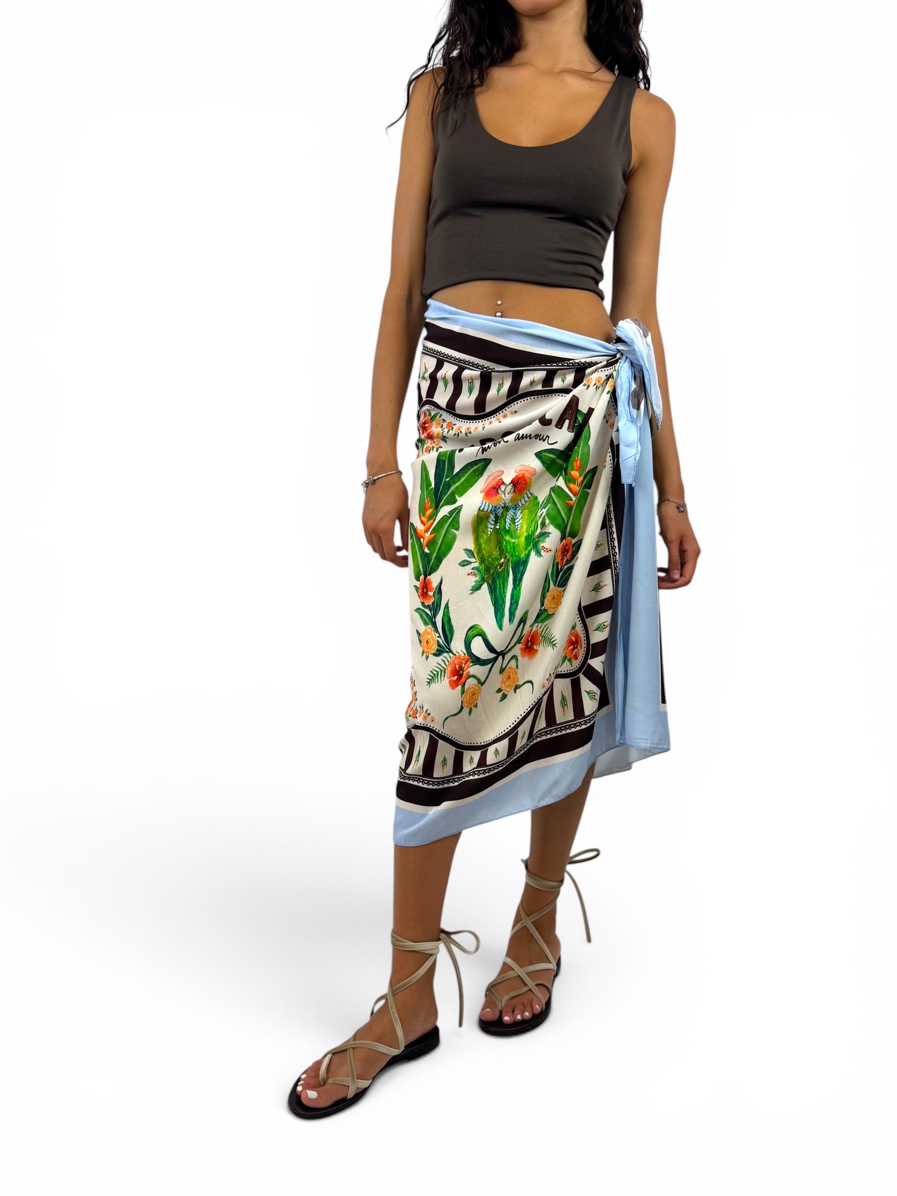 CECILE GONNA PAREO TROPICAL AZZURRO