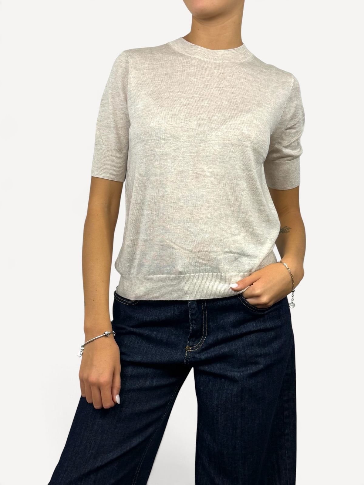 SUSY MIX MAGLIA PARICOLLO BEIGE