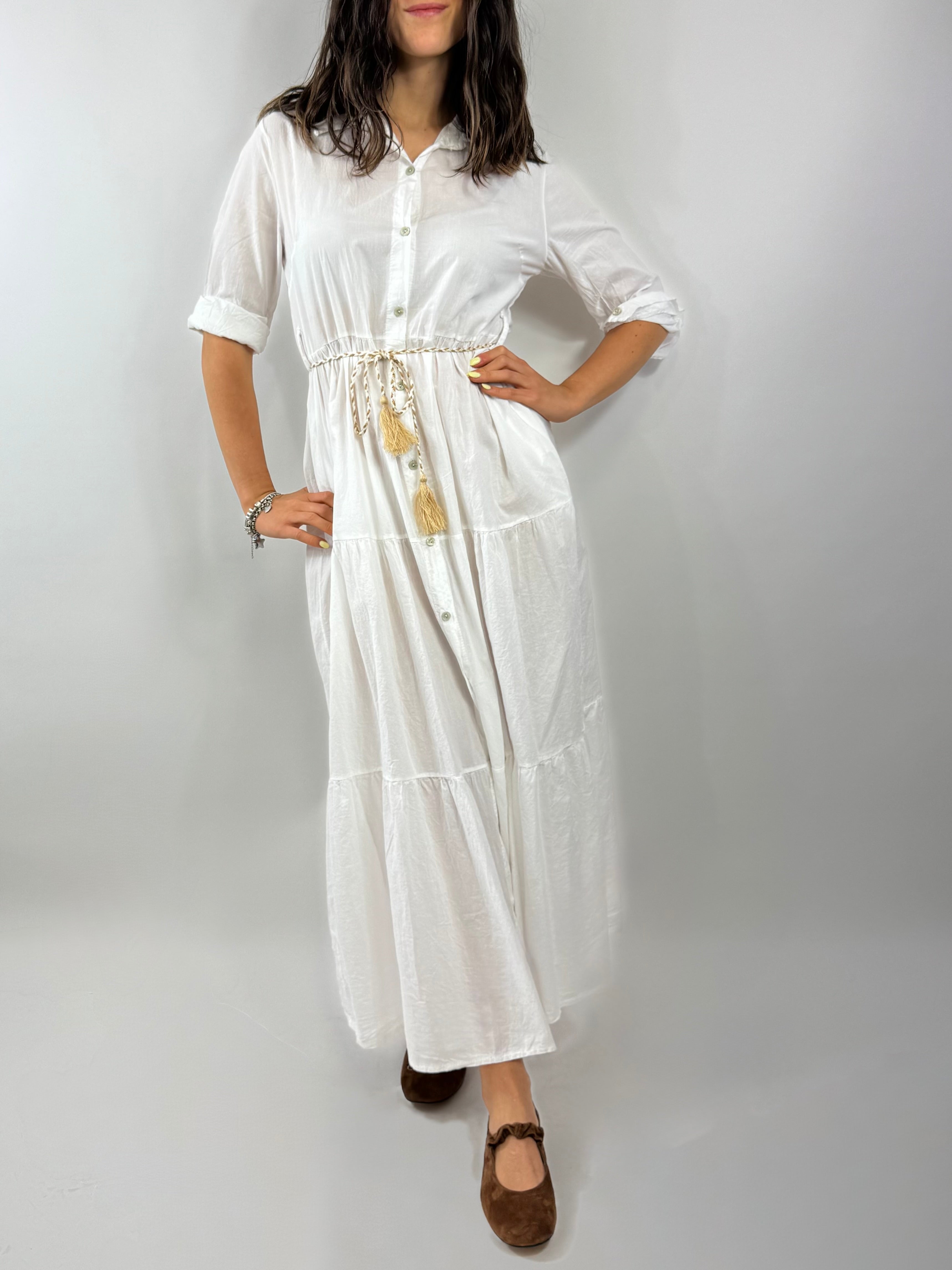 CECILE ABITO CHEMISIER BIANCO
