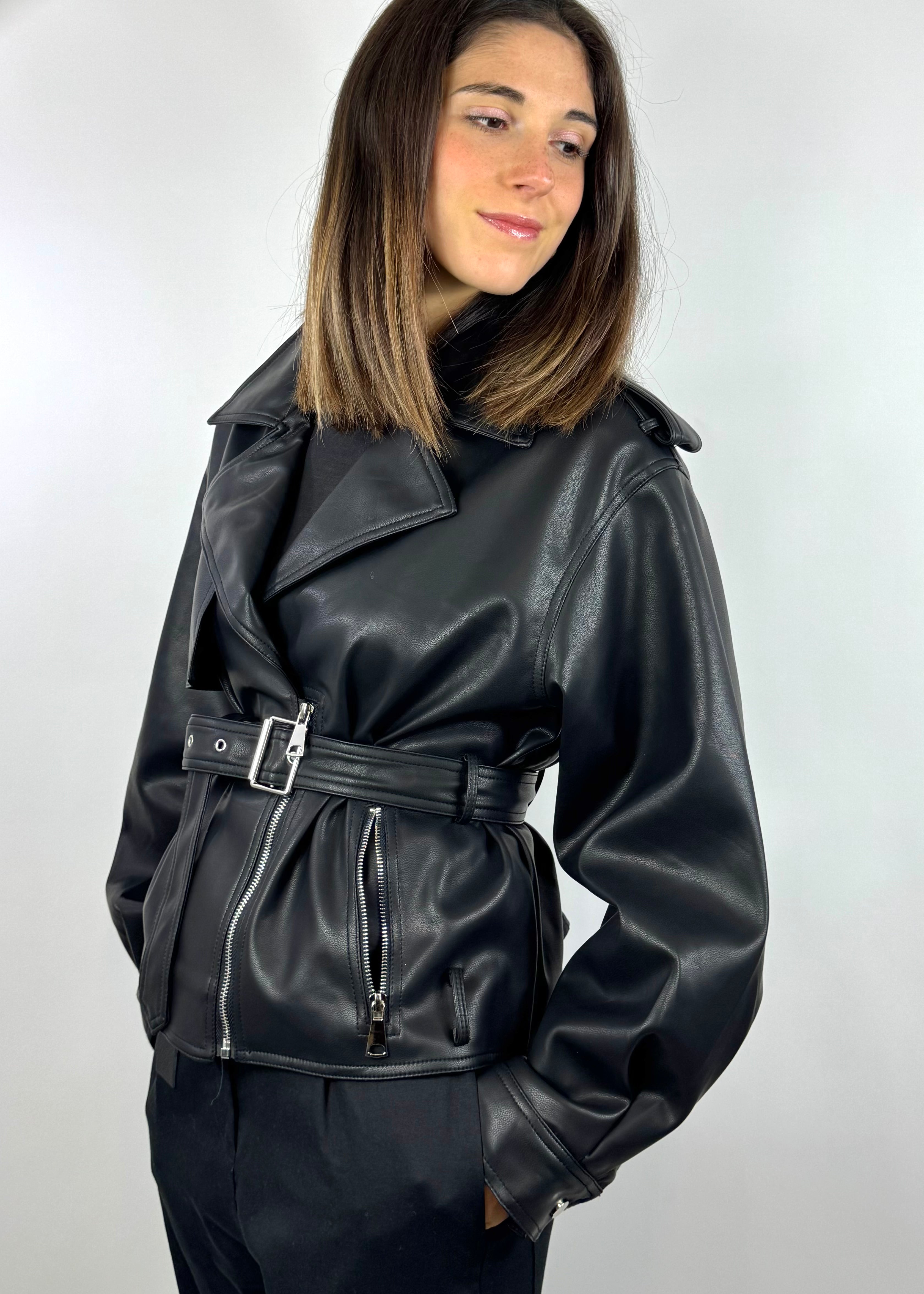 SUSY MIX CHIODO ECOPELLE NERO