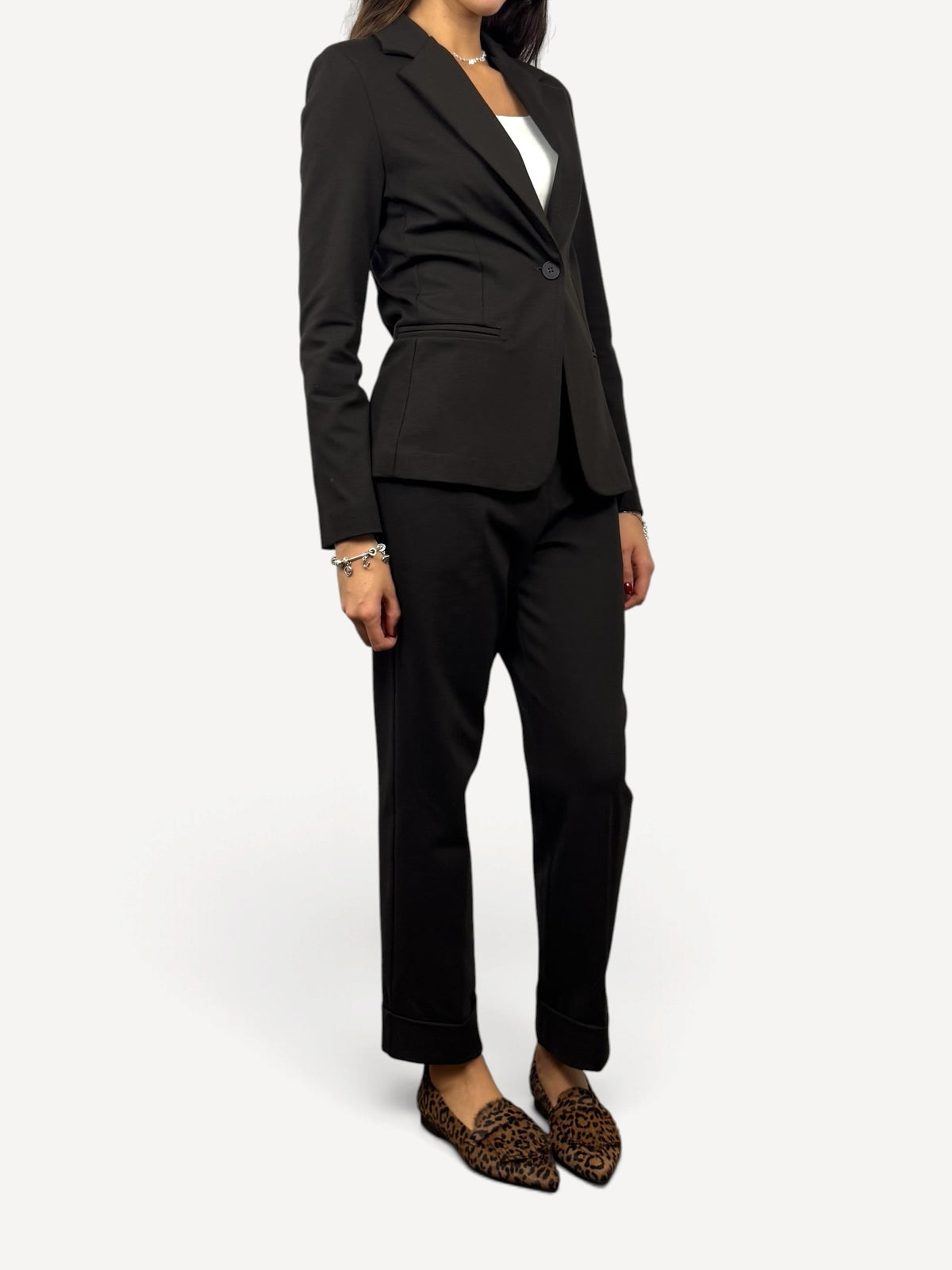 SUSY MIX PANTALONE TESSUTO PUNTO MILANO MORO