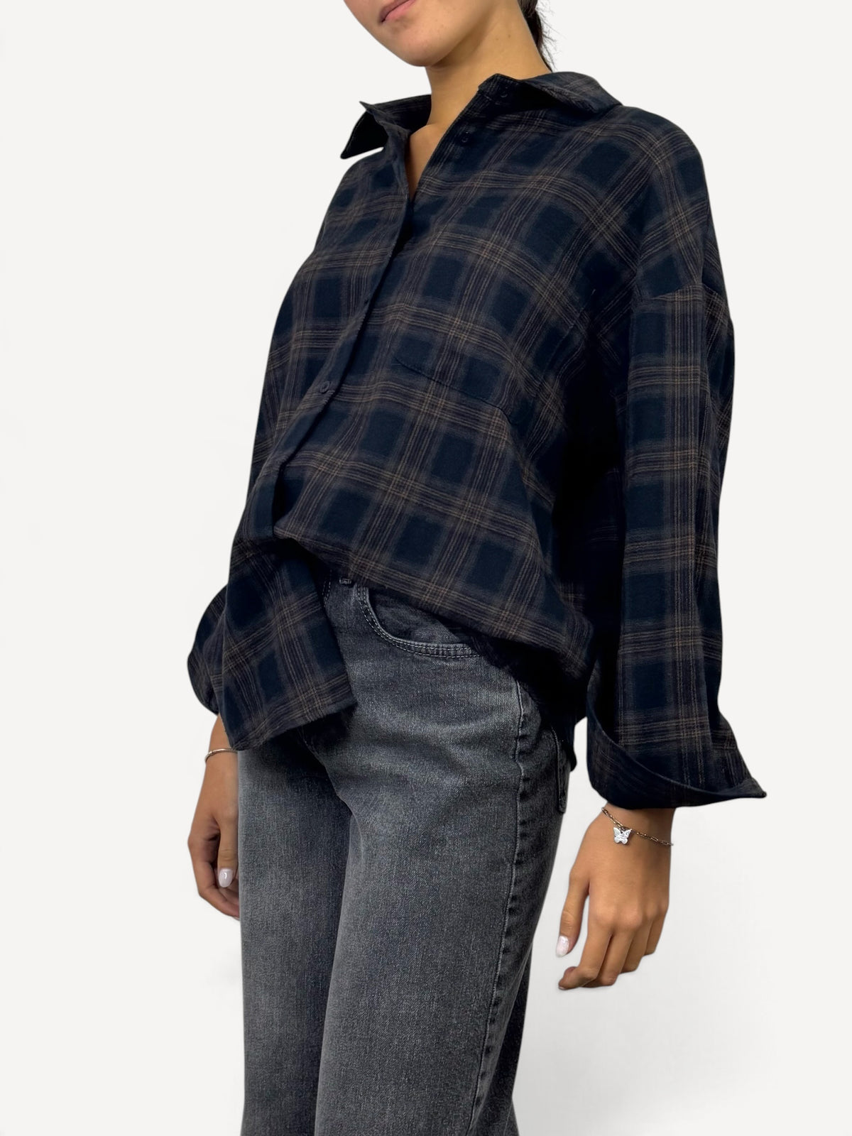 SUSY MIX CAMICIA QUADRI NERO