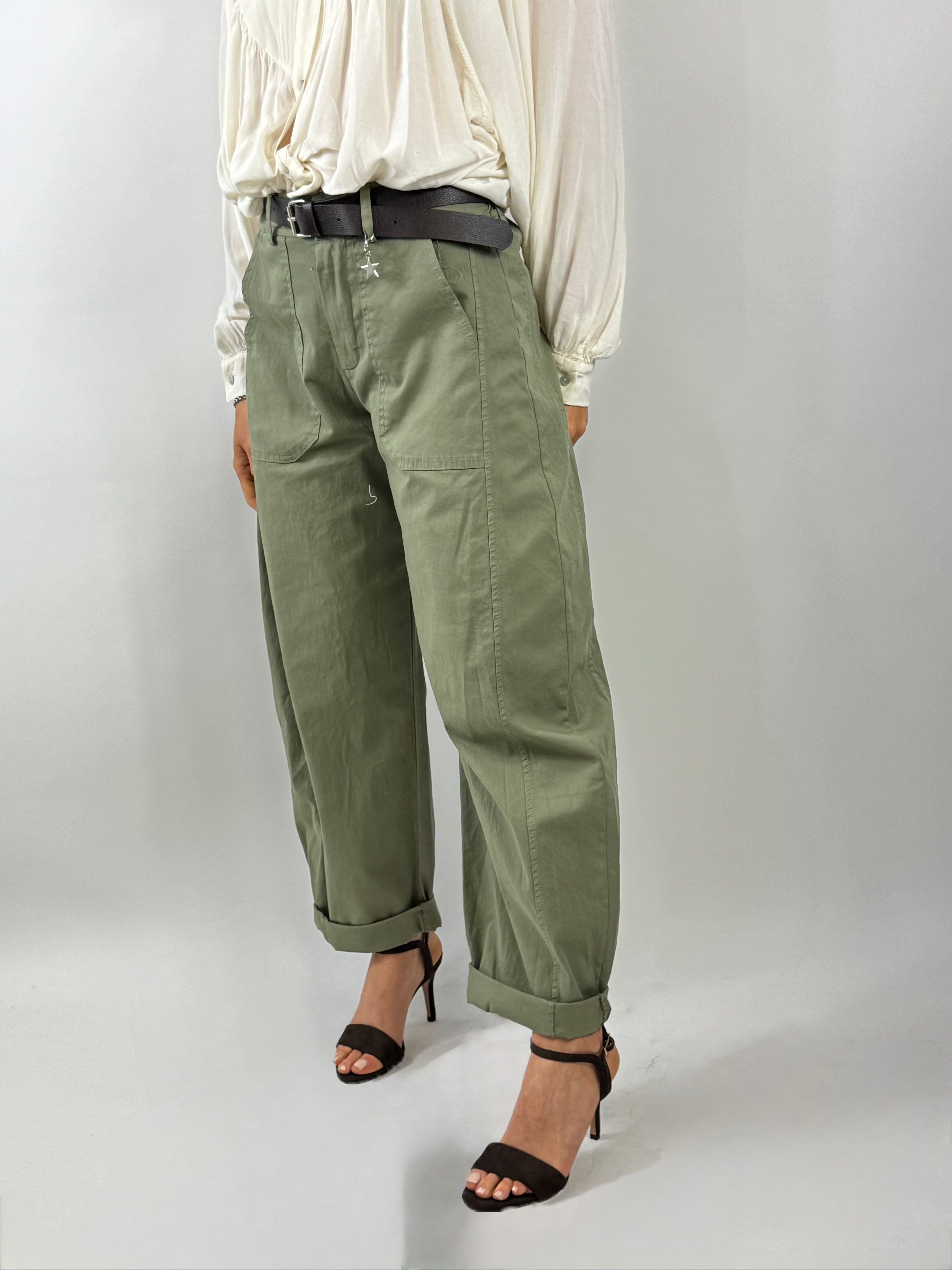 SUSYMIX PANTALONE VERDE MILITARE