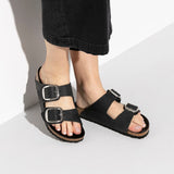 Birkenstock Ciabatta Donna big buckle pelle oliata Nero