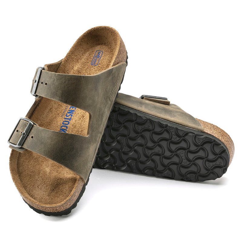 Birkenstock Ciabatta unisex Arizona SFB in pelle oliata khaki