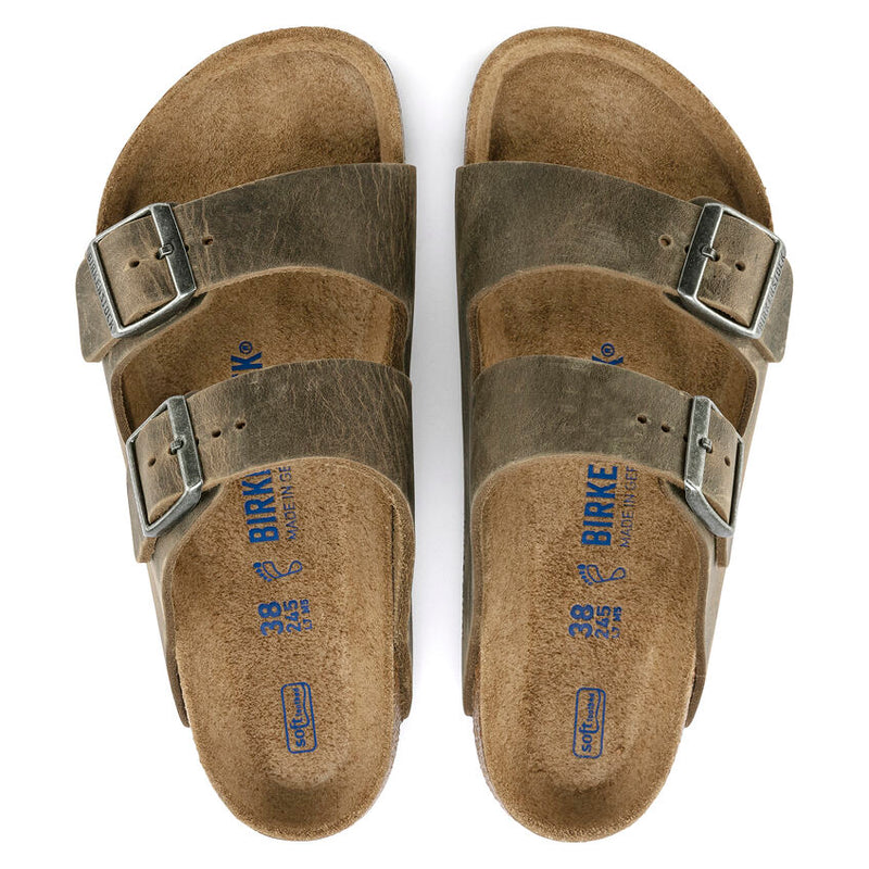 Birkenstock Ciabatta unisex Arizona SFB in pelle oliata khaki