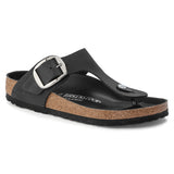 Birkenstock Ciabatta infradito Donna Gizeh big buckle pelle oliata black