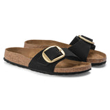 Birkenstock Ciabatta Donna Madrid big buckle nabuck nero