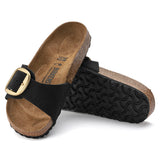 Birkenstock Ciabatta Donna Madrid big buckle nabuck nero