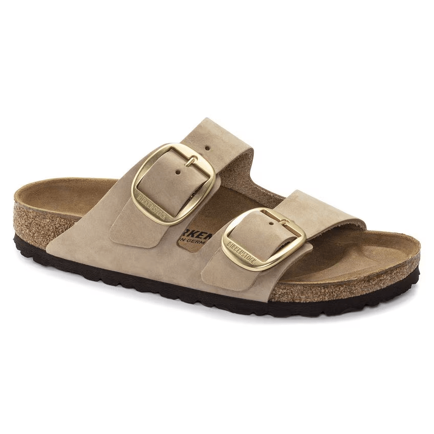 Birkenstock Ciabatta donna 2 fasce nabuck con big buckle Sandcastle