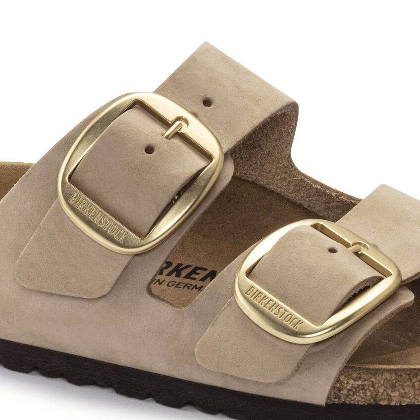 Birkenstock Ciabatta donna 2 fasce nabuck con big buckle Sandcastle