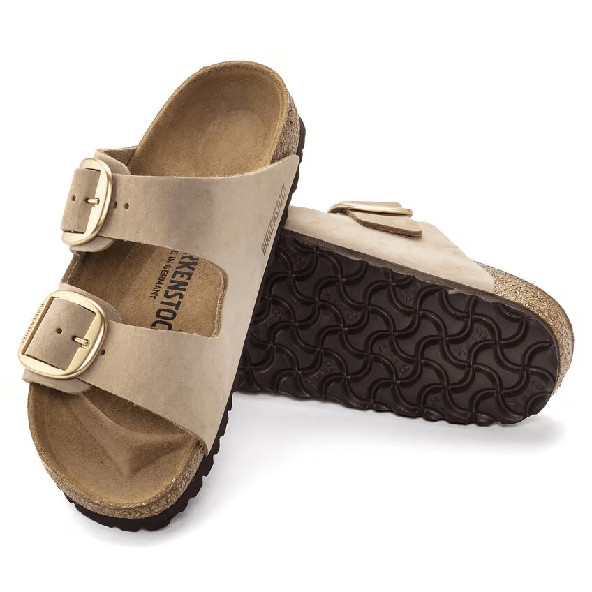 Birkenstock Ciabatta donna 2 fasce nabuck con big buckle Sandcastle