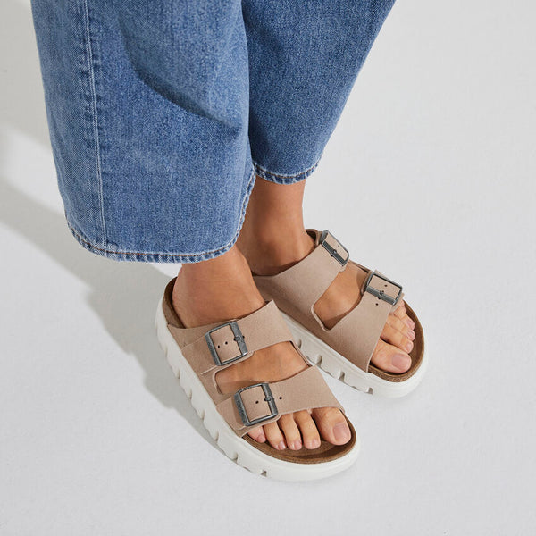 Birkenstock Ciabatta Donna Arizona chunky scamosciata sabbia