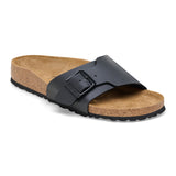 Birkenstock Ciabatta donna fascia larga con fibbia birko flor nera