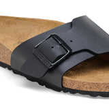 Birkenstock Ciabatta donna fascia larga con fibbia birko flor nera