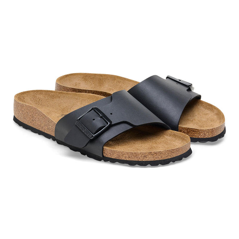 Birkenstock Ciabatta donna fascia larga con fibbia birko flor nera