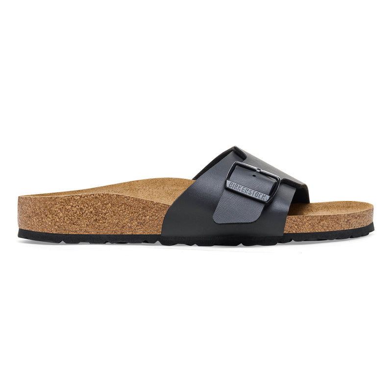 Birkenstock Ciabatta donna fascia larga con fibbia birko flor nera