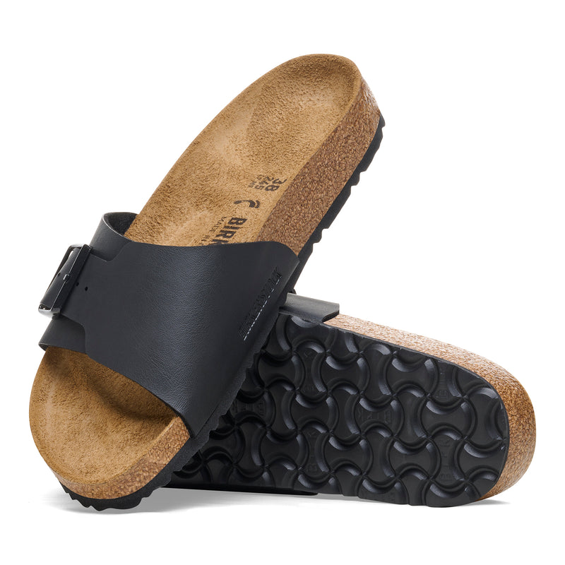 Birkenstock Ciabatta donna fascia larga con fibbia birko flor nera