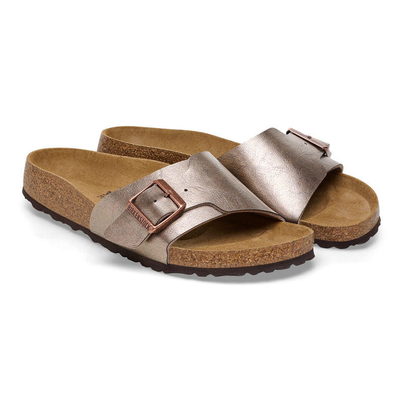 Birkenstock Ciabatta donna fascia larga con fibbia birko flor graceful taupe