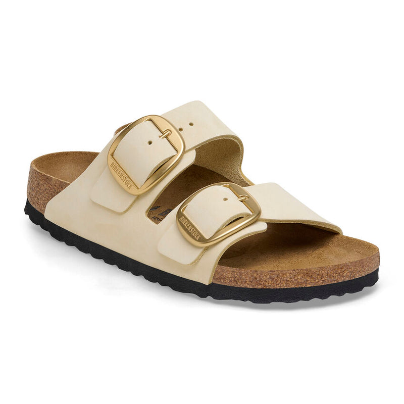 Birkenstock Ciabatta Donna Arizona big buckle nabuck ecru