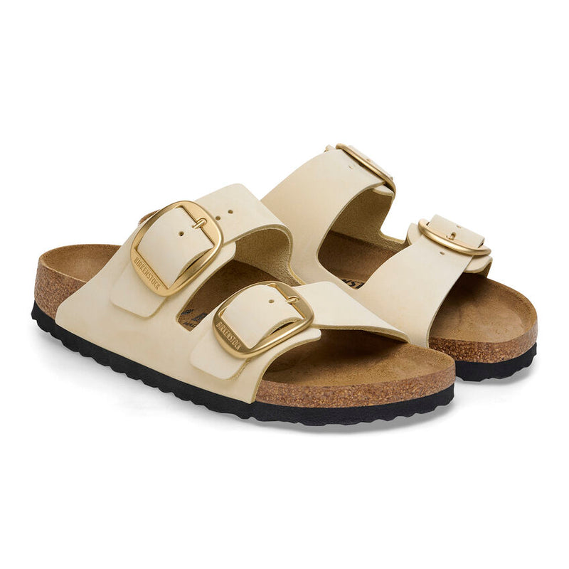 Birkenstock Ciabatta Donna Arizona big buckle nabuck ecru