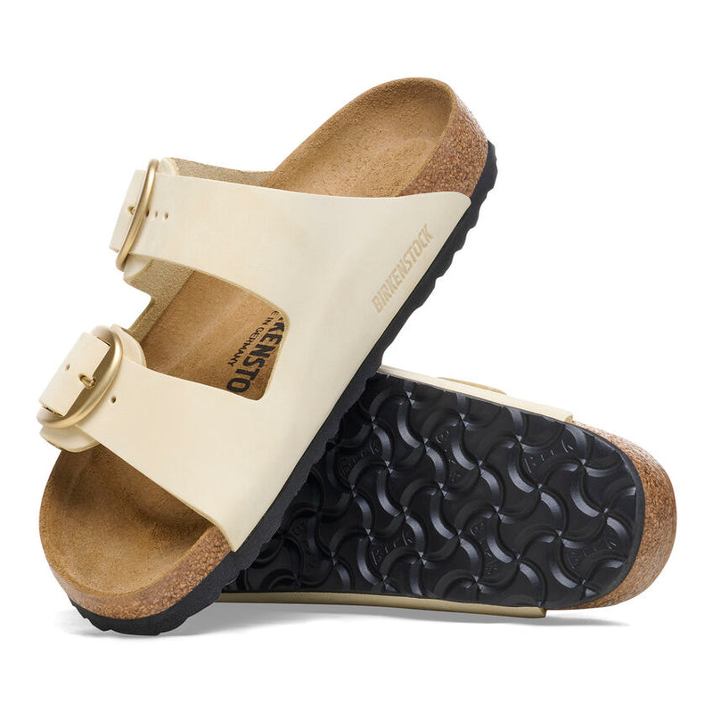 Birkenstock Ciabatta Donna Arizona big buckle nabuck ecru