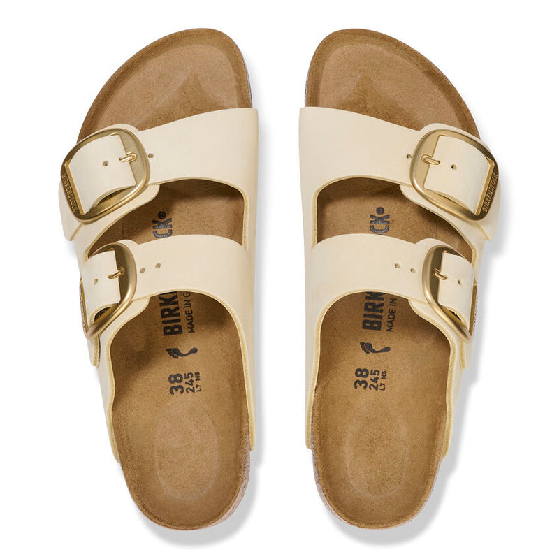 Birkenstock Ciabatta Donna Arizona big buckle nabuck ecru