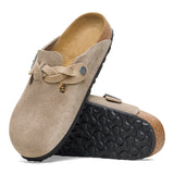 Birkenstock Sabot donna camoscio con treccia in pelle