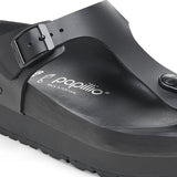 Birkentsock Ciabatta Infradito donna platform in pelle nero