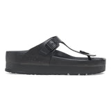 Birkentsock Ciabatta Infradito donna platform in pelle nero