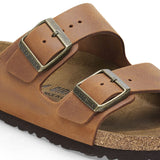 Birkenstock Ciabatta donna due fasce pelle oliata cognac