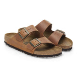 Birkenstock Ciabatta donna due fasce pelle oliata cognac