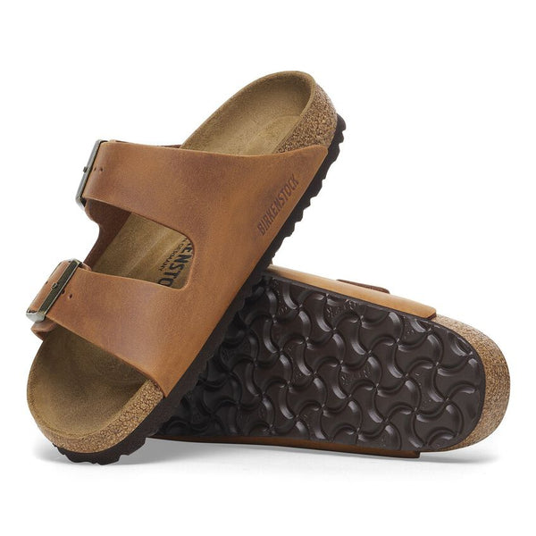 Birkenstock Ciabatta donna due fasce pelle oliata cognac