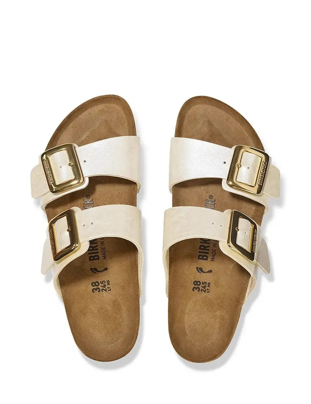 Birkenstock ciabatta donna due fasce birko flor bianco perla