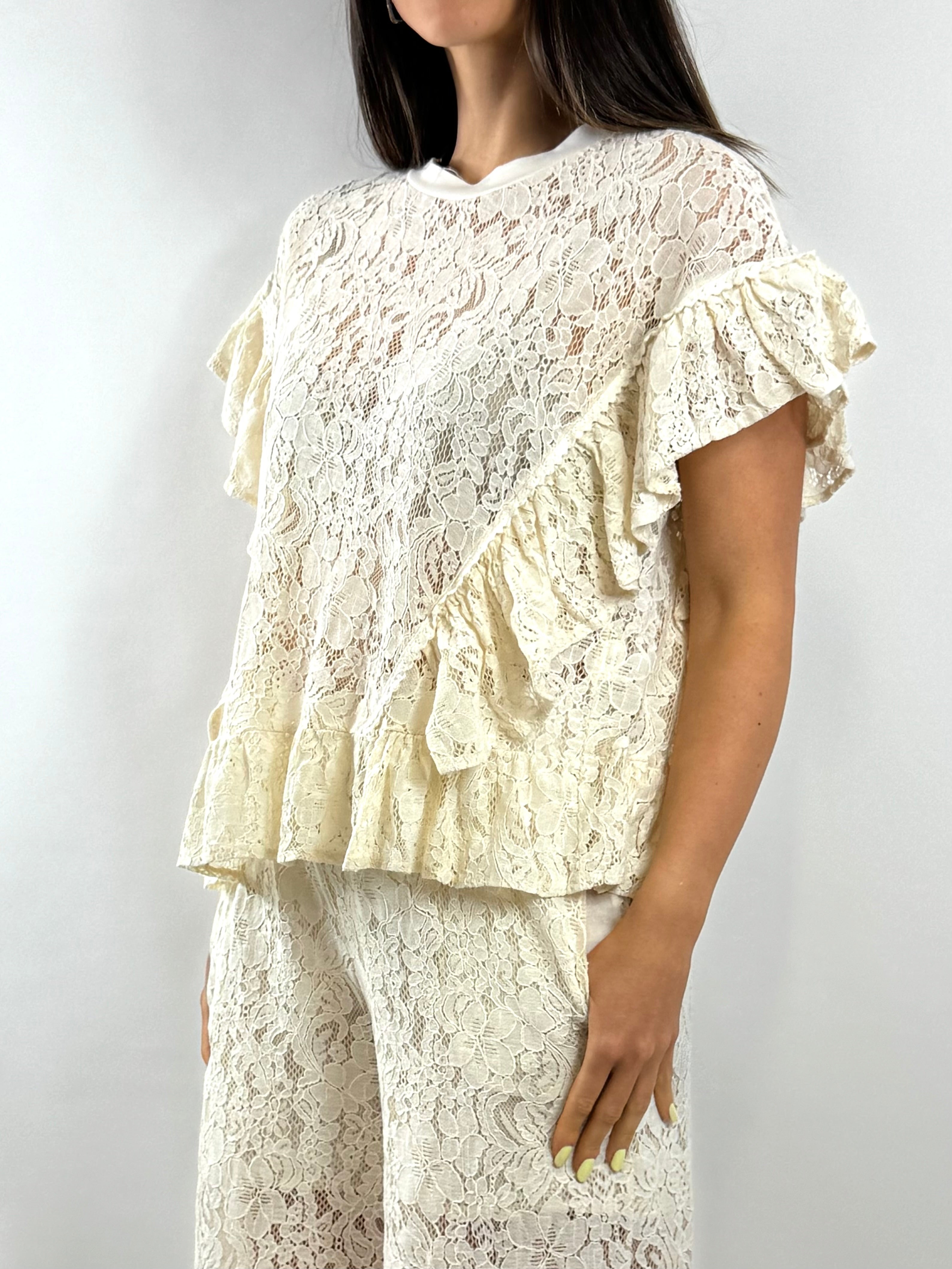 SUSY MIX BLUSA PIZZO BURRO