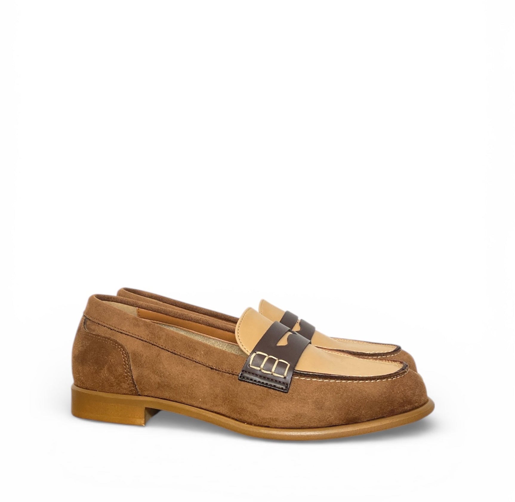 BOTTEGA LOTTI MOCASSINO TESSUTO CUOIO