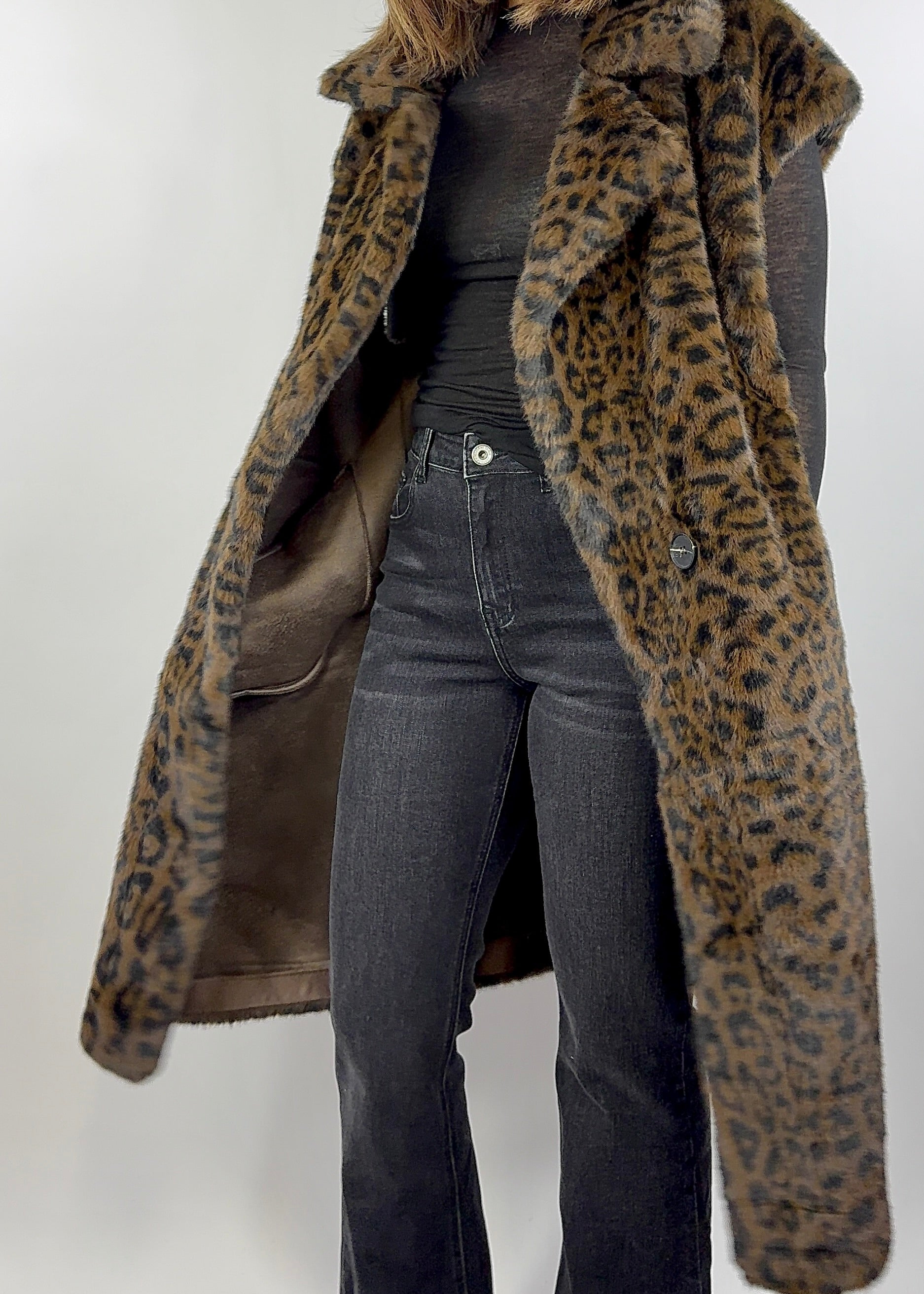 CECILE GILET PELLICCIA ANIMALIER