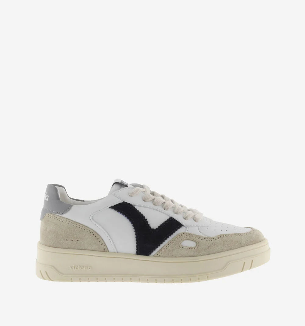 VICTORIA Sneaker uomo modello tennis materiali suede pelle bianco
