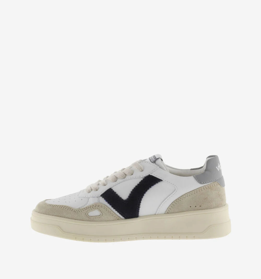 VICTORIA Sneaker uomo modello tennis materiali suede pelle bianco