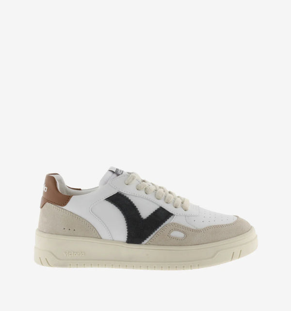 Victoria Sneaker uomo in pelle bianca e cuero