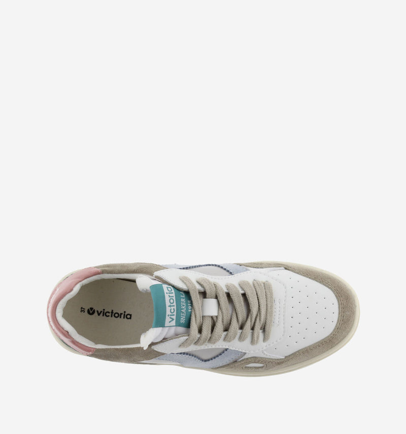 Victoria Sneaker donna in ecopelle bianca e multicolore