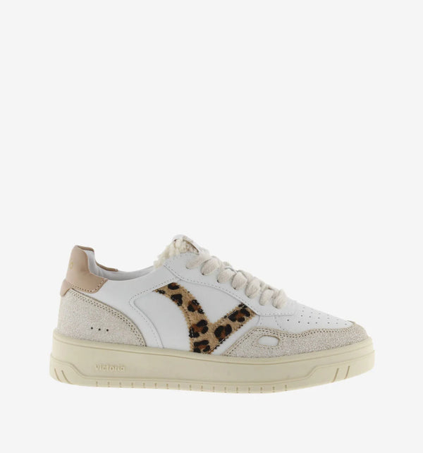 Victoria Sneaker donna ecopelle bianca e animalier