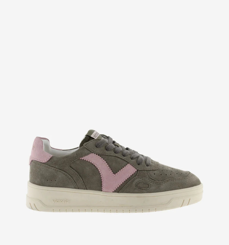 Victoria Sneaker donna in suede kaki e rosa