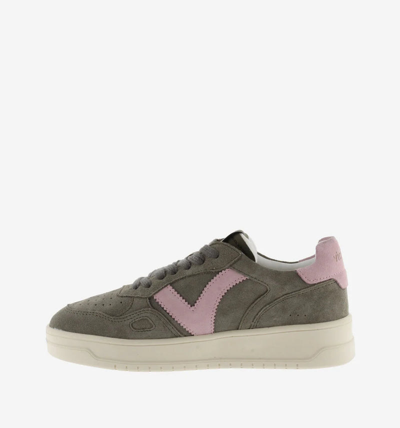 Victoria Sneaker donna in suede kaki e rosa