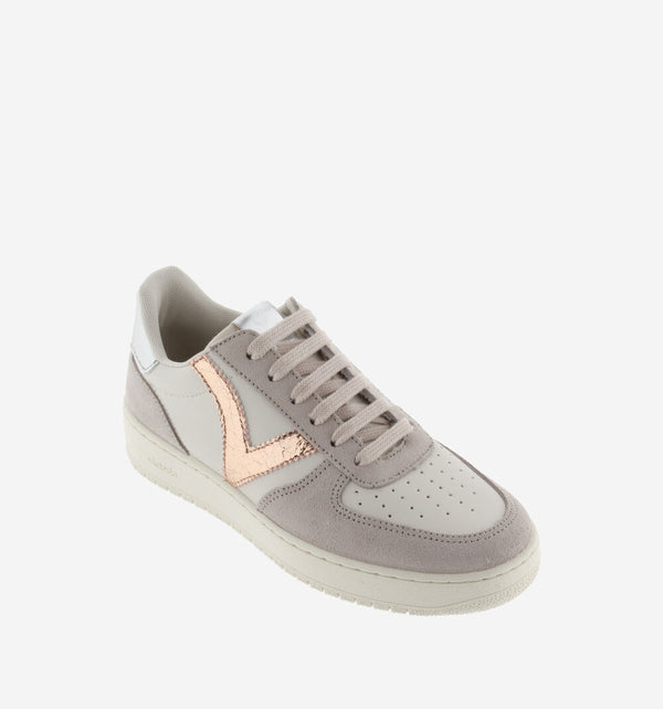 Victoria Sneaker donna in ecopelle ghiaccio con logo laminato rosa