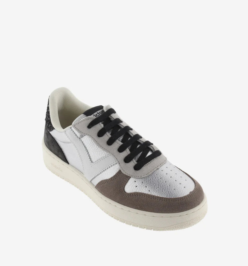 Victoria Sneaker donna in ecopelle argento e CROSTA DI CUOIO